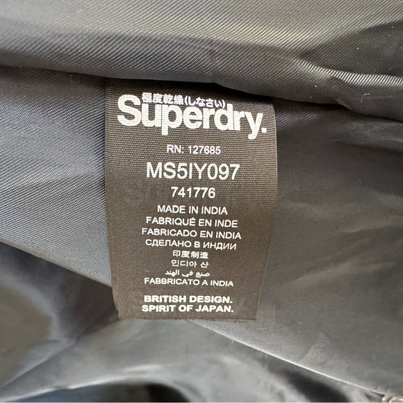 Superdry Ryan Biker Leather Moto Jacket Black Asymmetrical Zip Hip Buckle Size M - Picture 14 of 16